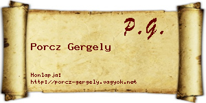 Porcz Gergely névjegykártya